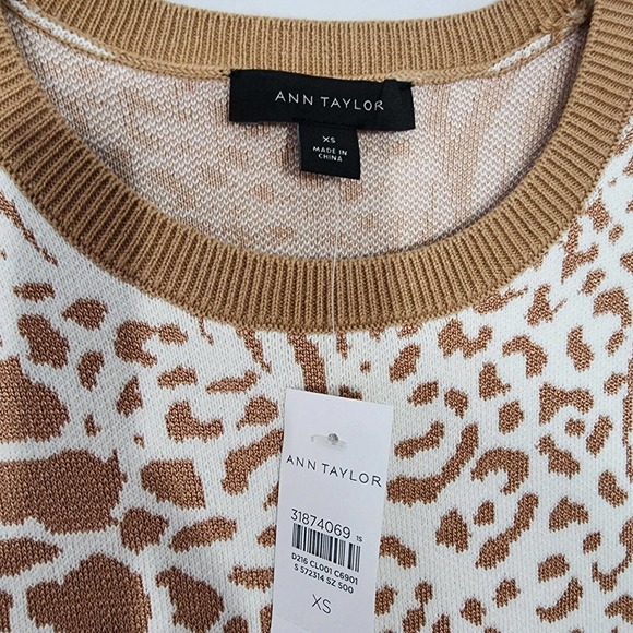 Ann Taylor‎ Mix Animal Print Shift Sweater Dress Size XS NWT - Picture 8 of 9
